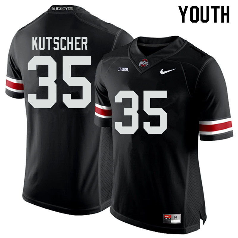 Ohio State Buckeyes Austin Kutscher Youth #35 Black Authentic Stitched College Football Jersey